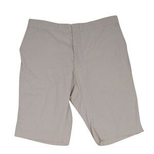 Lanvin Men Flat Front Bermuda Shorts Size 50 Medium Beige Tan 100% Cotton Summer